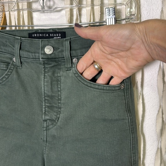 Veronica Beard Carson Flared Raw Hem Ankle Jeans in Green Size 25 - Picture 4 of 14